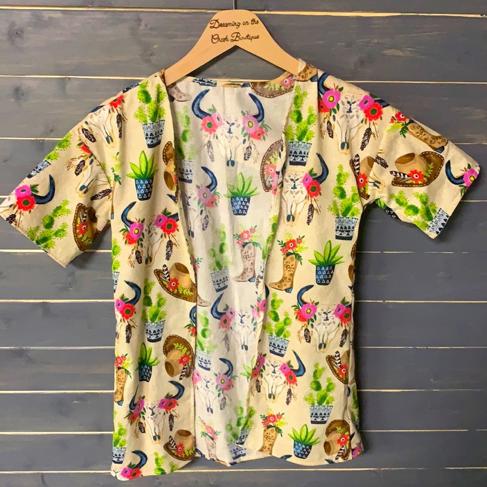 Cow Skull Cardigan 4/5T